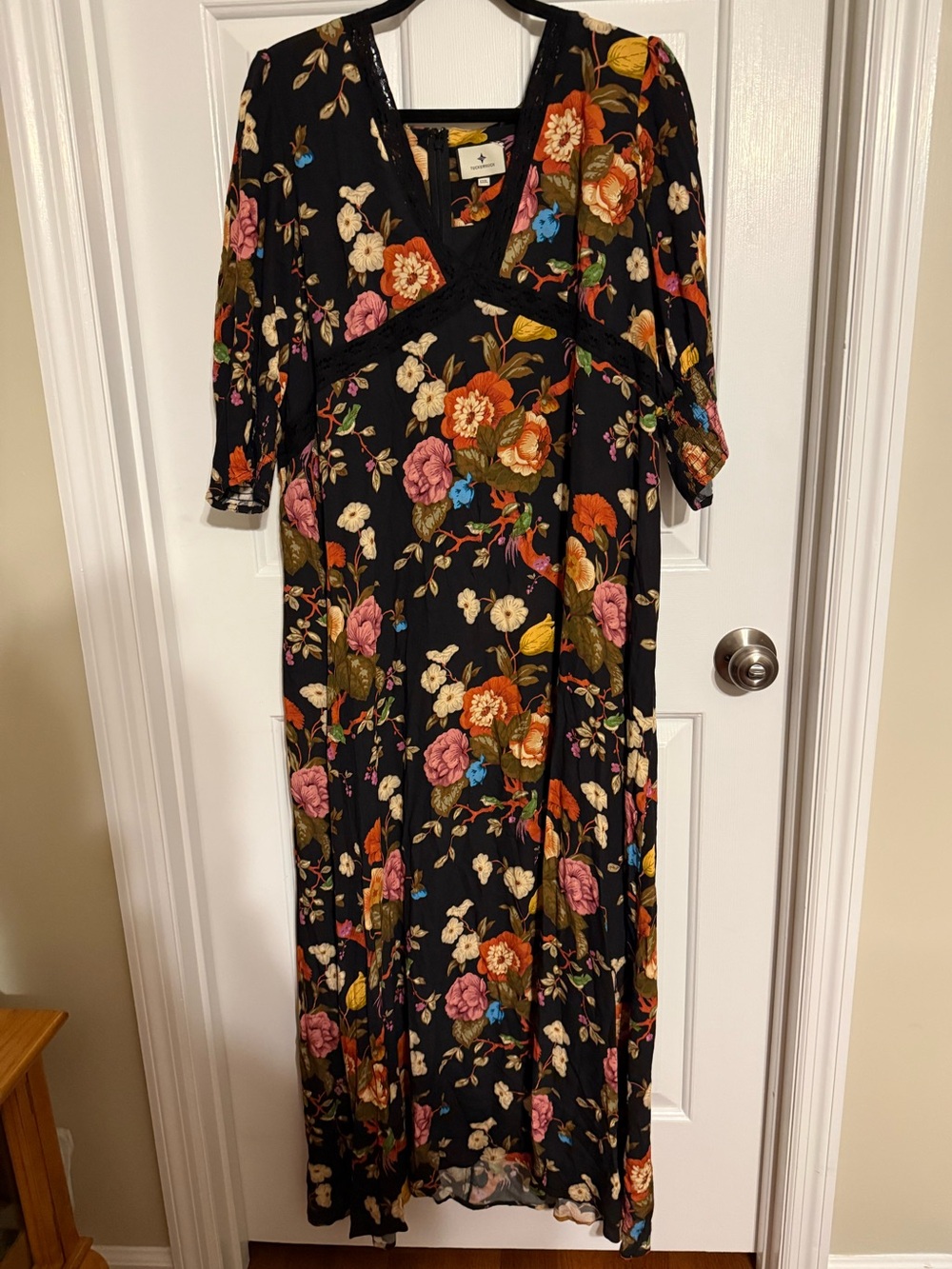 Tuckernuck Baroque Floral Irina Maxi Dress with Lace Trim - Size XXXL